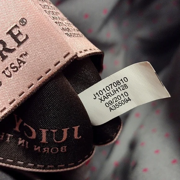 Juicy Couture Y2K Choose Juicy Velour stripe Bag with VS Charm